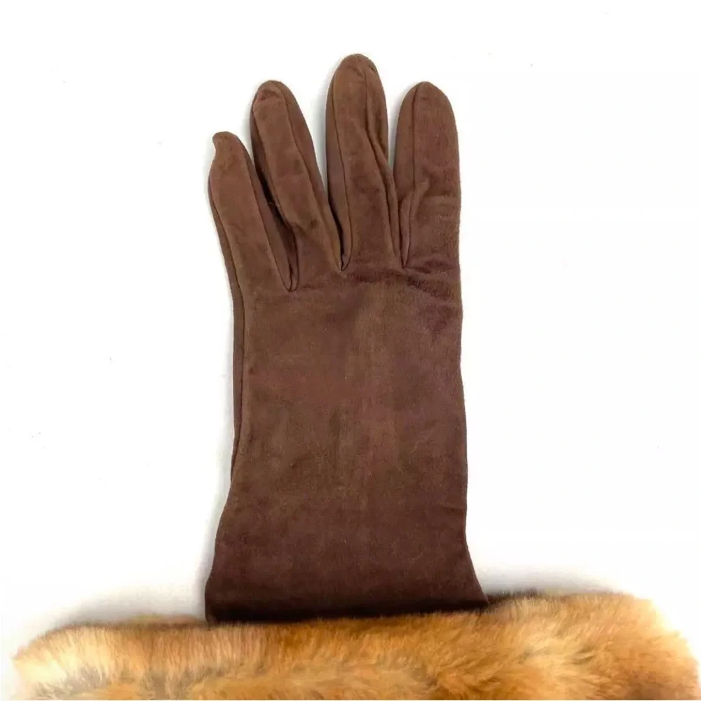 RARE Vintage Fendi Leather & Fur Gloves